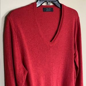 Mens Zara V-Neck Sweater Red